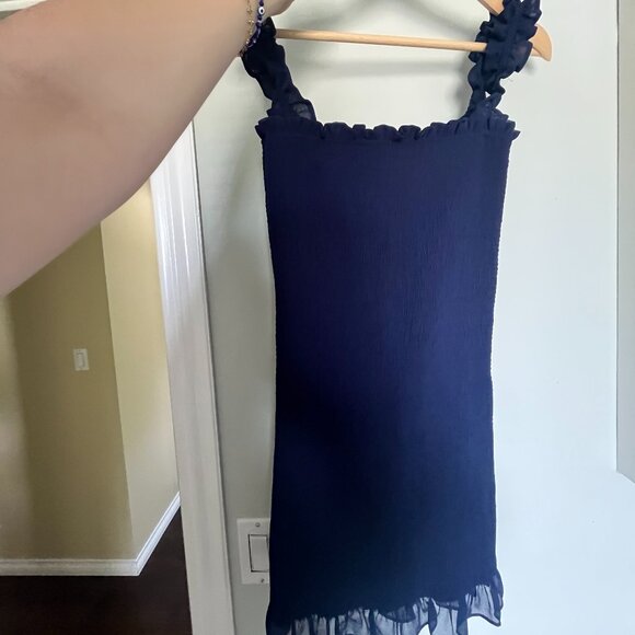 Aritzia Wilfred Luella Dress- Navy Blue Mini Dress Size Small - Picture 2 of 6